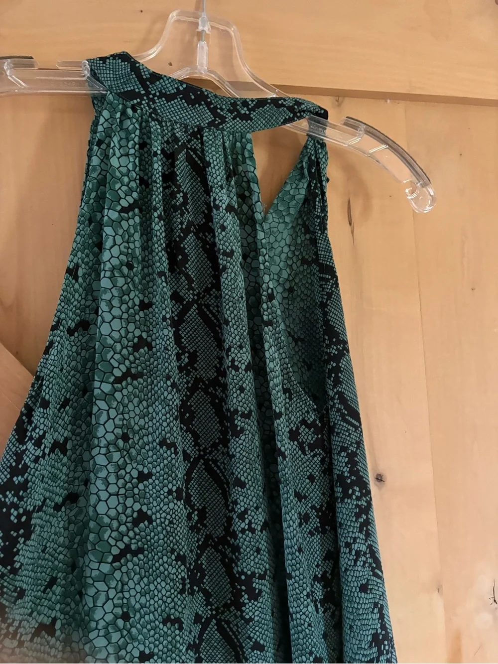 Nieves Lavi Teal and Black Snake-Print Maxi Dress - Picture 6 of 7